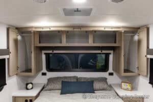2026 Forest River Flagstaff Micro Lite 22FBS Couples Travel Trailer Interior Image