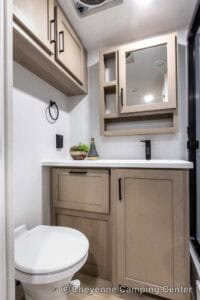 2026 Forest River Flagstaff Micro Lite 25FBD Couples Travel Trailer Interior Image