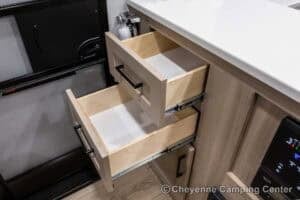 2026 Forest River Flagstaff Micro Lite 25FBD Couples Travel Trailer Interior Image