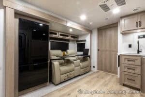 2026 Forest River Flagstaff Micro Lite 25FBLS Couples Travel Trailer Interior Image