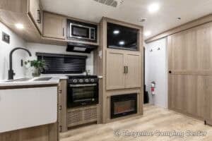 2026 Forest River Flagstaff Micro Lite 25FBLS Couples Travel Trailer Interior Image