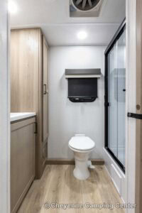 2026 Forest River Flagstaff Micro Lite 25FBLS Couples Travel Trailer Interior Image