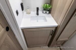 2026 Forest River Flagstaff Micro Lite 25FBLS Couples Travel Trailer Interior Image