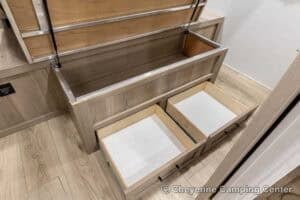 2026 Forest River Flagstaff Micro Lite 25FBLS Couples Travel Trailer Interior Image