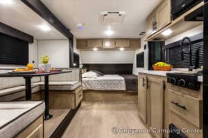 2026 Forest River Cherokee Wolf Pup Black Label 17JWBL Small Bunkhouse Travel Trailer Interior Image