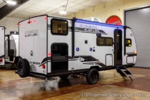 2027 Forest River Cherokee Wolf Pup Black Label 17JWBL Small Bunkhouse Travel Trailer Exterior Image