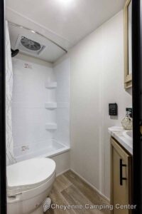 2027 Forest River Cherokee Wolf Pup Black Label 17JWBL Small Bunkhouse Travel Trailer Interior Image