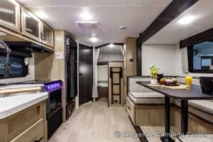 2026 Forest River Cherokee Grey Wolf Black Label 23DBHBL Bunkhouse Travel Trailer Interior Image