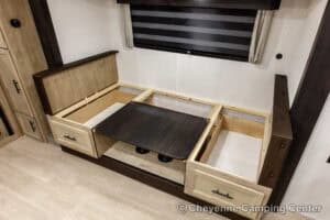 2026 Forest River Cherokee Grey Wolf Black Label 23DBHBL Bunkhouse Travel Trailer Interior Image