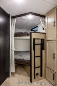 2026 Forest River Cherokee Grey Wolf Black Label 23DBHBL Bunkhouse Travel Trailer Interior Image
