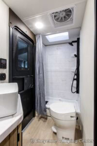 2026 Forest River Cherokee Grey Wolf Black Label 23DBHBL Bunkhouse Travel Trailer Interior Image