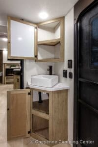 2026 Forest River Cherokee Grey Wolf Black Label 23DBHBL Bunkhouse Travel Trailer Interior Image