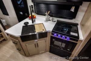 2026 Forest River Cherokee Grey Wolf Black Label 23DBHBL Bunkhouse Travel Trailer Interior Image
