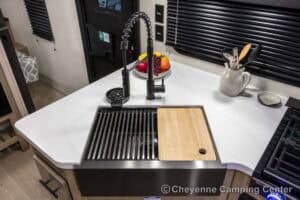 2026 Forest River Cherokee Grey Wolf Black Label 23DBHBL Bunkhouse Travel Trailer Interior Image