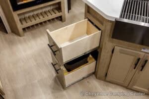 2026 Forest River Cherokee Grey Wolf Black Label 23DBHBL Bunkhouse Travel Trailer Interior Image