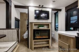2026 Forest River Cherokee Grey Wolf Black Label 23DBHBL Bunkhouse Travel Trailer Interior Image