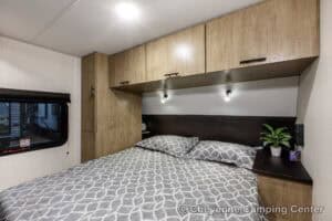 2026 Forest River Cherokee Grey Wolf Black Label 23DBHBL Bunkhouse Travel Trailer Interior Image