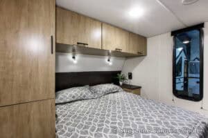 2026 Forest River Cherokee Grey Wolf Black Label 23DBHBL Bunkhouse Travel Trailer Interior Image