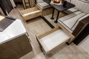 2027 Forest River Cherokee Grey Wolf Black Label 23DBHBL Bunkhouse Travel Trailer Interior Image