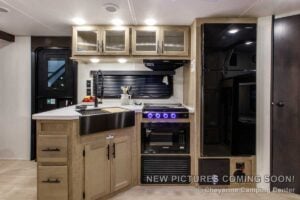 2027 Forest River Cherokee Grey Wolf Black Label 23DBHBL Bunkhouse Travel Trailer Interior Image