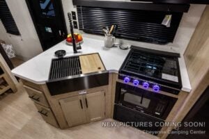 2027 Forest River Cherokee Grey Wolf Black Label 23DBHBL Bunkhouse Travel Trailer Interior Image