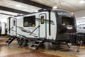 2026 Forest River Flagstaff Super Lite 26SFK Front Kitchen Couples Travel Trailer Exterior Image