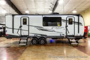 2026 Forest River Flagstaff Super Lite 26SFK Front Kitchen Couples Travel Trailer Exterior Image