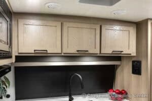 2026 Forest River Flagstaff Super Lite 26SFK Front Kitchen Couples Travel Trailer Interior Image