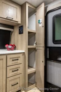 2026 Forest River Flagstaff Super Lite 26SFK Front Kitchen Couples Travel Trailer Interior Image