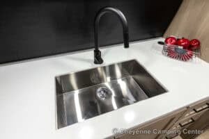 2026 Forest River Flagstaff Super Lite 26SFK Front Kitchen Couples Travel Trailer Interior Image