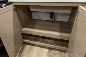 2026 Forest River Flagstaff Super Lite 26SFK Front Kitchen Couples Travel Trailer Interior Image