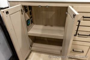 2026 Forest River Flagstaff Super Lite 26SFK Front Kitchen Couples Travel Trailer Interior Image