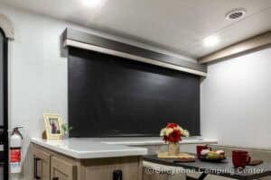 2026 Forest River Flagstaff Super Lite 26SFK Front Kitchen Couples Travel Trailer Interior Image