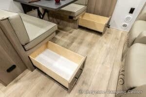 2026 Forest River Flagstaff Super Lite 26SFK Front Kitchen Couples Travel Trailer Interior Image