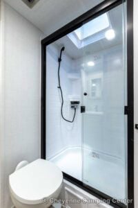 2026 Forest River Flagstaff Super Lite 26SFK Front Kitchen Couples Travel Trailer Interior Image