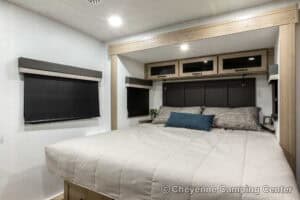 2026 Forest River Flagstaff Super Lite 26SFK Front Kitchen Couples Travel Trailer Interior Image