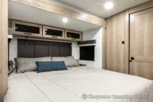 2026 Forest River Flagstaff Super Lite 26SFK Front Kitchen Couples Travel Trailer Interior Image