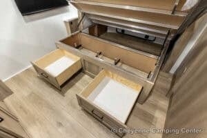 2026 Forest River Flagstaff Super Lite 26SFK Front Kitchen Couples Travel Trailer Interior Image