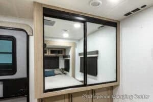 2026 Forest River Flagstaff Super Lite 26SFK Front Kitchen Couples Travel Trailer Interior Image