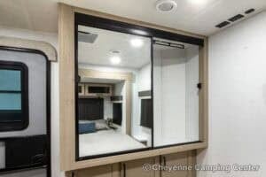 2026 Forest River Flagstaff Super Lite 26SFK Front Kitchen Couples Travel Trailer Interior Image