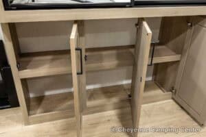 2026 Forest River Flagstaff Super Lite 26SFK Front Kitchen Couples Travel Trailer Interior Image