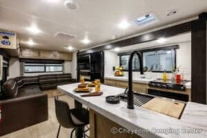 2026 Forest River Cherokee Grey Wolf 27LH Rear Living Travel Trailer Interior Image