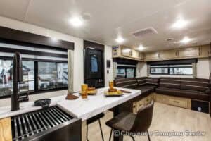 2026 Forest River Cherokee Grey Wolf 27LH Rear Living Travel Trailer Interior Image