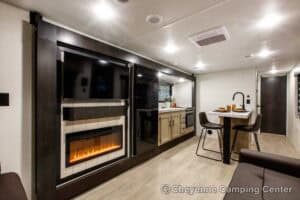 2026 Forest River Cherokee Grey Wolf 27LH Rear Living Travel Trailer Interior Image