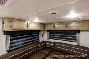 2026 Forest River Cherokee Grey Wolf 27LH Rear Living Travel Trailer Interior Image