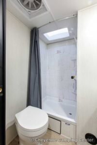 2026 Forest River Cherokee Grey Wolf 27LH Rear Living Travel Trailer Interior Image