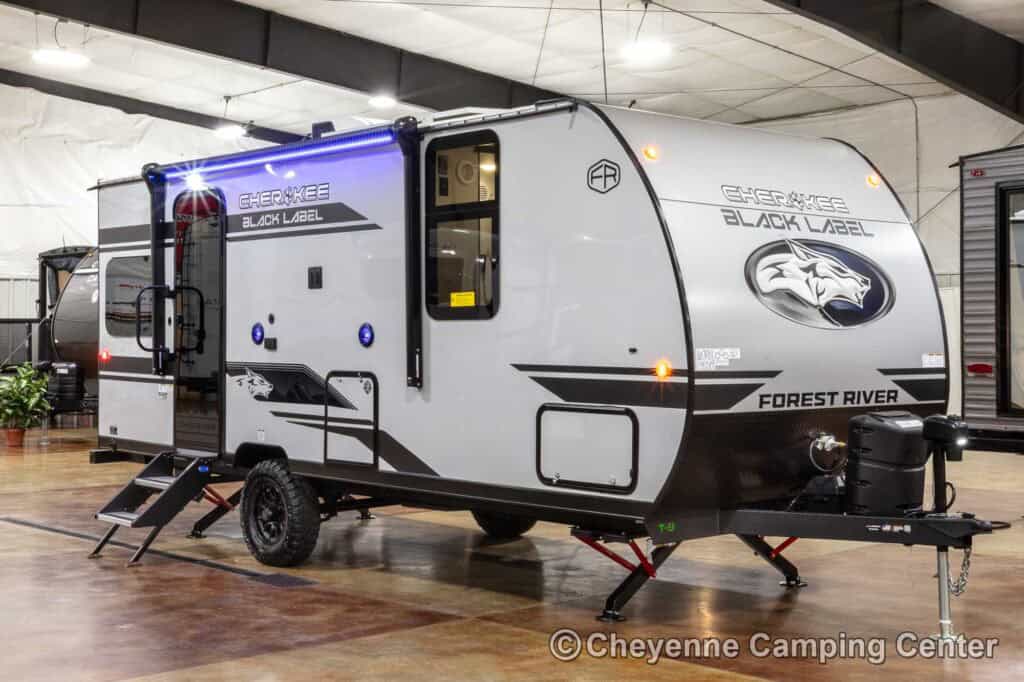 2026 Forest River Cherokee Wolf Pup Black Label 16FQBLW Small Camper Enterior Image