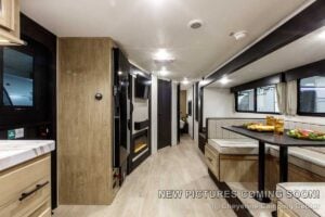 2027 Forest River Cherokee Grey Wolf 27GH Front Kitchen Travel Trailer Interior Image