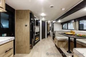 2026 Forest River Cherokee Grey Wolf 27GH Front Kitchen Travel Trailer Interior Image