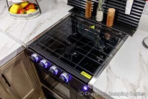 2026 Forest River Cherokee Grey Wolf 27GH Front Kitchen Travel Trailer Interior Image